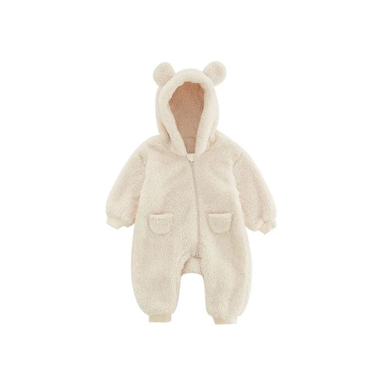 Sevimli Bebek Tulumları Sıcak Polar Yenidoğan Kıyafetleri İlkbahar Sonbahar Bebek Dış Giyim Tulumlar