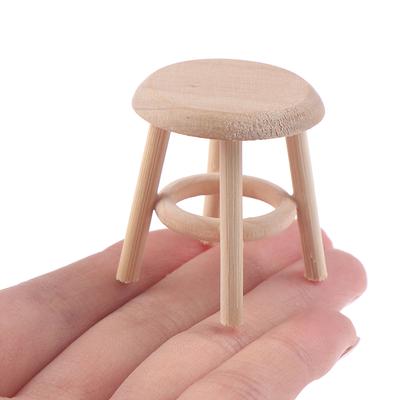 1/12 Puppenhaus Miniaturmöbel Runder Hocker Stuhl Für Kinder Rollenspiel Spielhaus Dekoration Kinderspielzeug Puppenhaus Zubehör