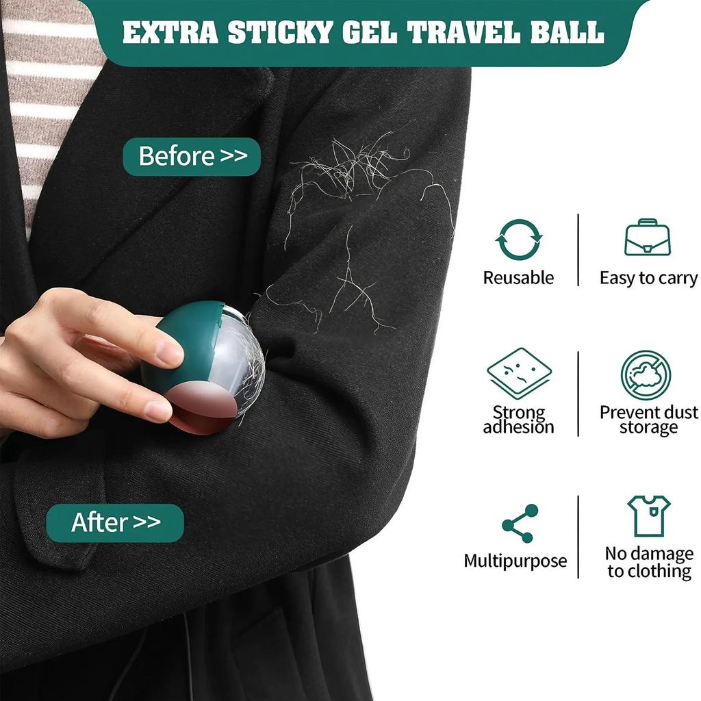 Portable Reusable Pet Hair Remover Ball Washable Lint Cleaning Tool for Easy Removal of Fur and Debris