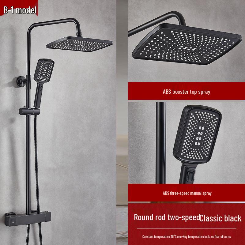 Thermostatic Shower Set with One-Touch Temp Lock & Boost Shower Head