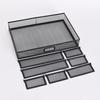 Modern Metal Mesh Drawer Organizer Black Multi-Compartment Desk File Organizer Hollow Removable File Storage Rack Office