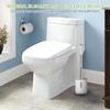 Compact Toilet Brush  Holder Stainless Steel Handle Space Saving For Storage Deep Cleaning Drip-Proof Easy To Assemble Nylon Bristles White  Grey