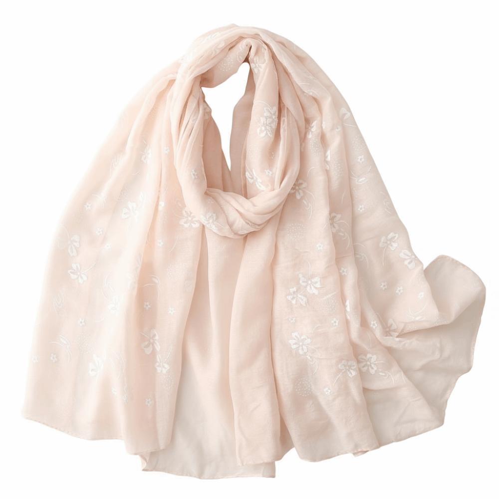 Retro Foulard Hijab Elegant Shawls Wraps Literary Female Headscarf Spring Summer Autumn for Women