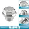 A ABSOPRO Universal Car Drain Plug with Gasket Durable M14x1.5 Metal Silver Tone (Set of 5)