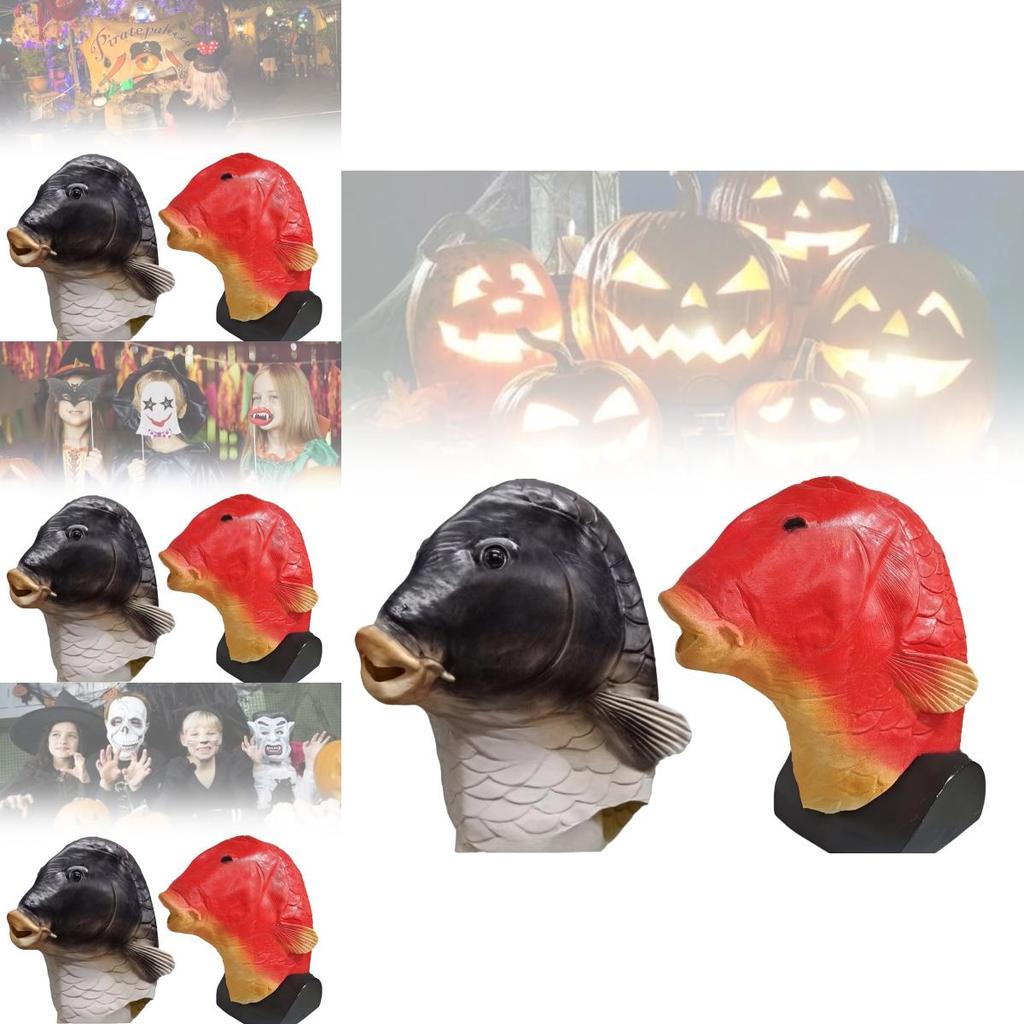 Funny Goldfish Head Mask Unique Animal Theme Costume Perfect For Halloween Parties And Pranks