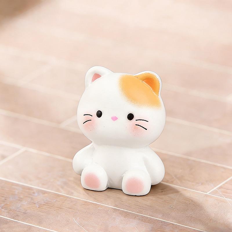 10Pcs Cute Mini Cat Figurines Resin Craft Hand Painted Tiny Kitten Models For Fairy Garden Diy Micro Landscape Decor Accessorie