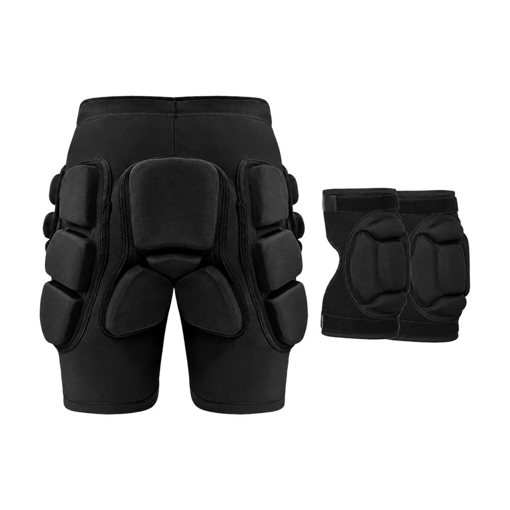 Padded Shorts with Knee Pads Breathable for Skating, Training