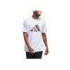 Adidas Blue Summer Logo Graphic Tee White Men Streetwear IN6358