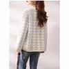 Mink fleece sweater jacket women's autumn and winter new outer wear crew neck top knitted cardigan short sleeve