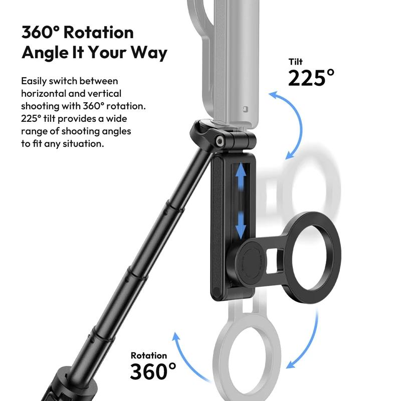 Ulanzi JJ03 Magnetic Phone Tripod Wireless Handle Selfie Stick Desktop Foot Suitable iPhone 16/15/14/13 Pro Max