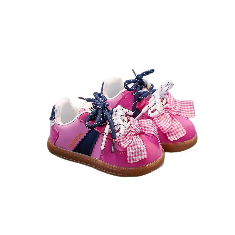 Girls' casual and comfortable breathable German training shoes 2025 spring and autumn new bow foreign style Korean version sports shoes