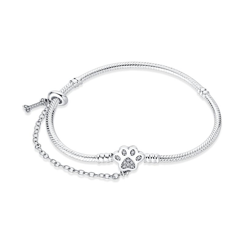 Copper Bracelets Sparkling Heart Clasp Snake Chain Bracelets Ideal For Women Compatible With Do It Yourself Charm Bead Charms Bead Charms Jewellery Gi