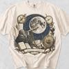 Galileo Telescope Astronomy Tee, Moon Craters Vintage Design (Cotton)