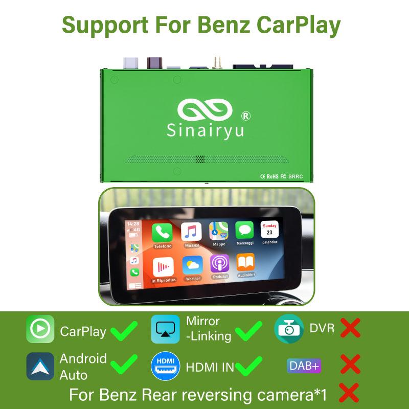 

Sinairyu Беспроводной CarPlay Android Auto DAB DVR HDMI совместим с Mercedes Benz ABCE CLA GLA Class NTG5.0 Система Mirror Link Without DVR/DAB/Camera