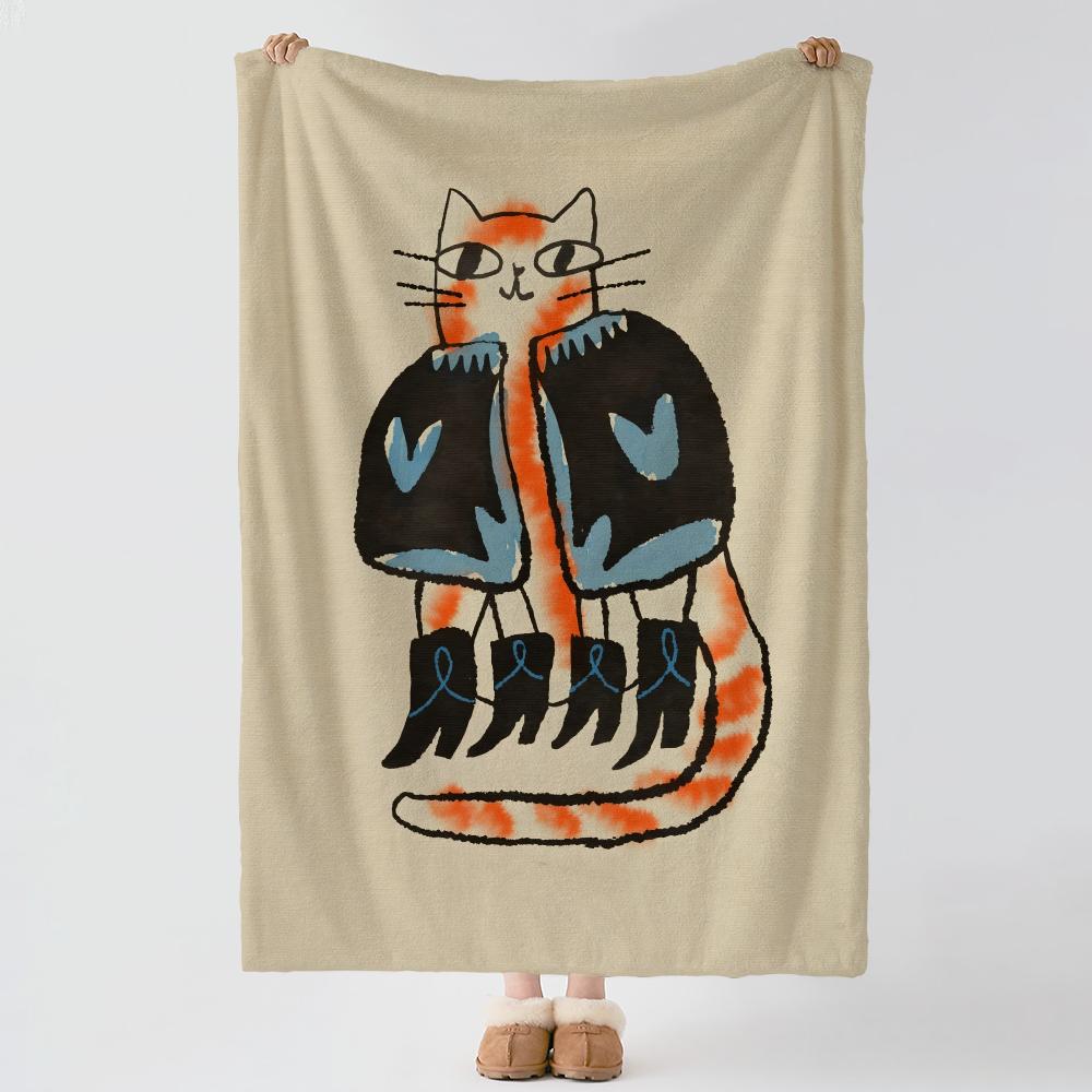character n-niko niko niko-O Throw Thick Comfort Flannel Quilt, Multi-scene Use Indoor Outdoor Daily Nap