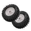 2PCS 1.9 Inch Metal Wheel Rims Hubs and 96mm Rubber Tires Set for Tamiya CC01 D90 RC CarSilver