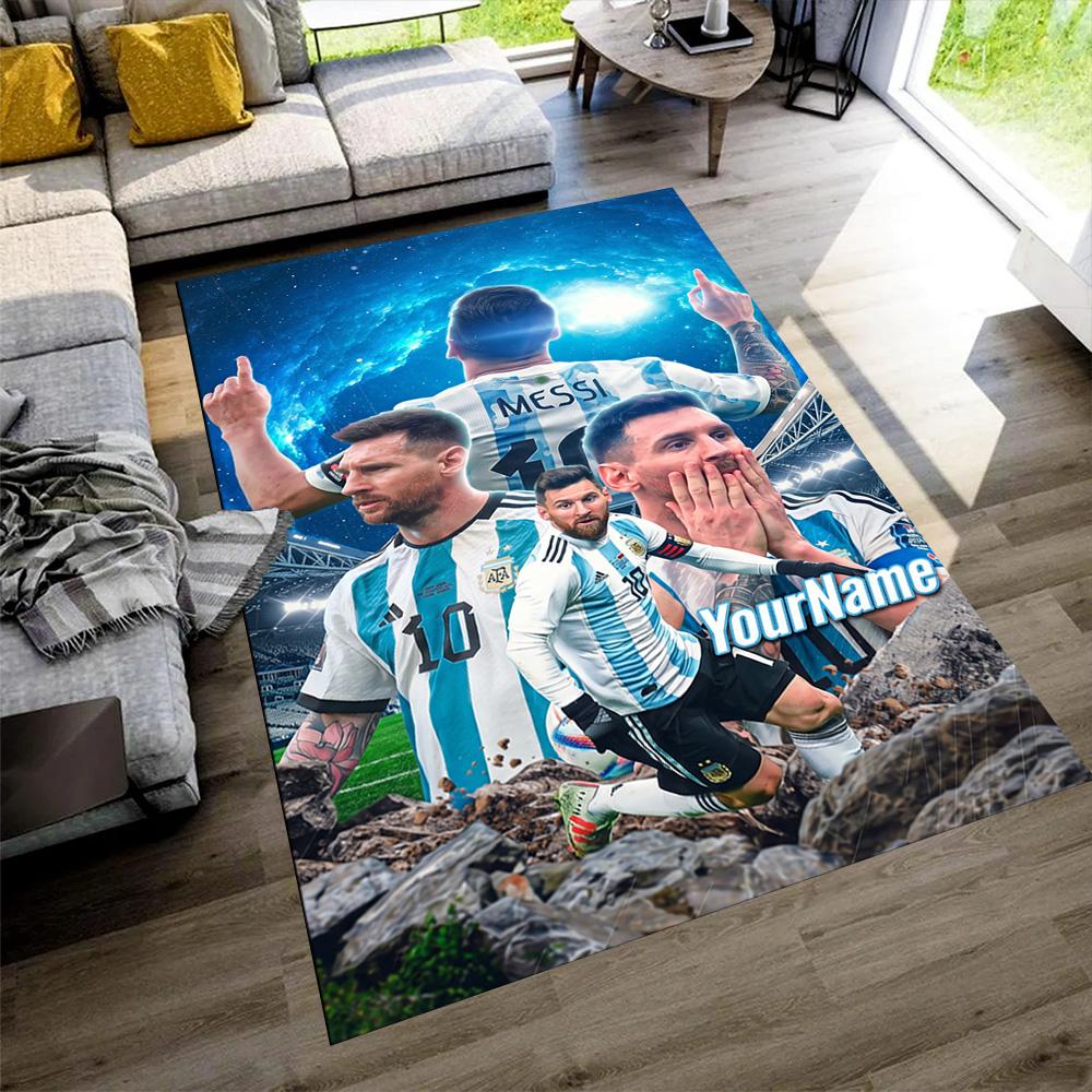 Messi Personalized Text Floor Rug Office Rug Perfect for Foyer Entryway Playrooms Dormitory Antislip Carpet Decorate Offices