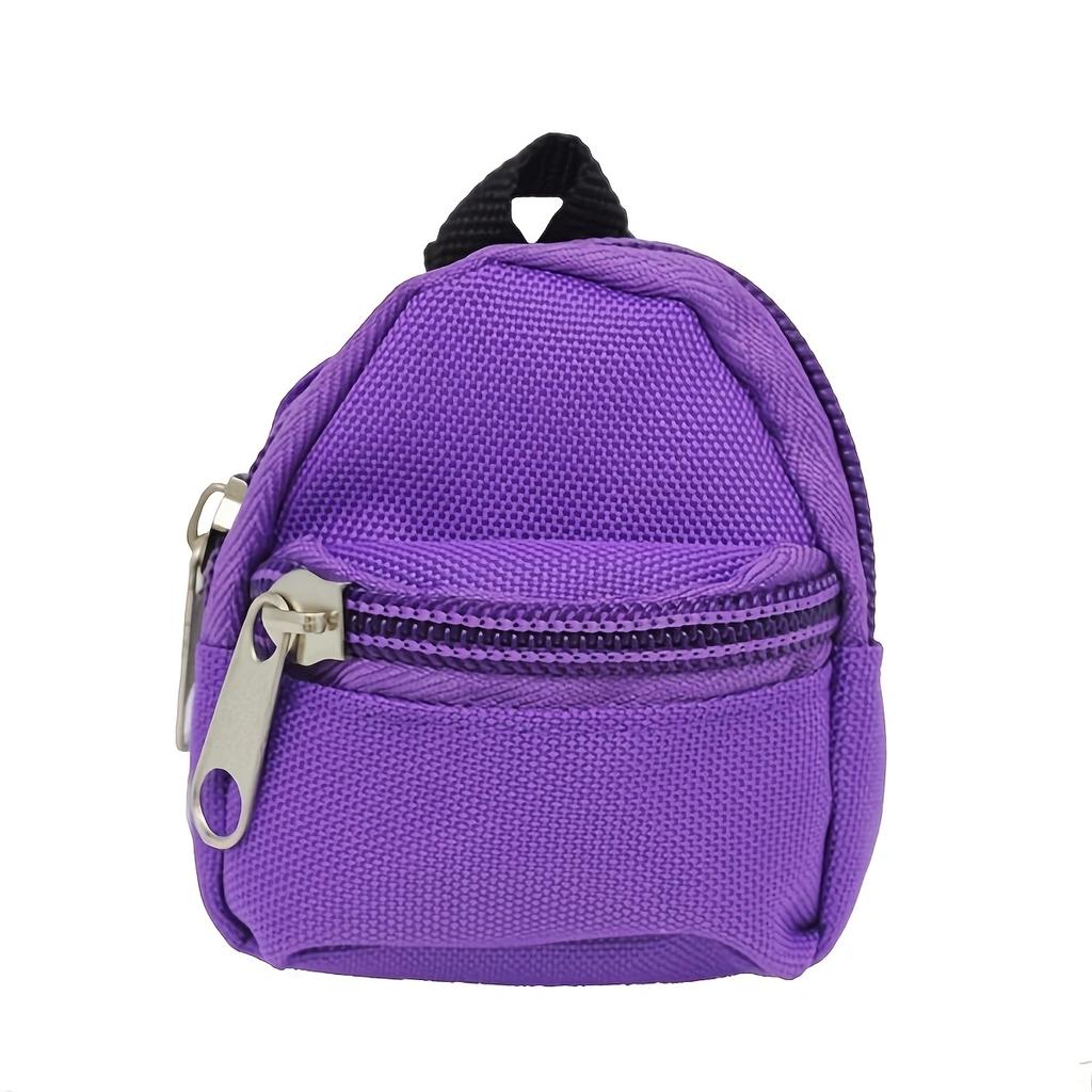 1 Piece Double-Shoulder Zipper Small Coin Purse Keychain Mini Backpack Pendant