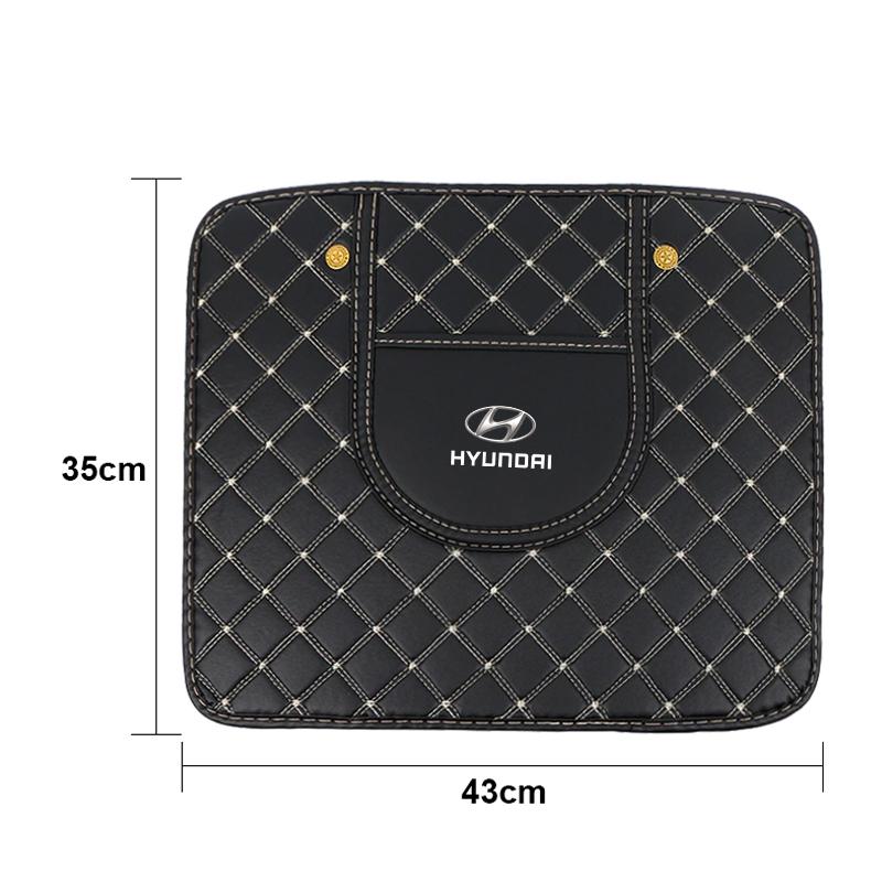Leather Car Anti-Kick Mats Auto Seat Back Protector Cover Styling For Hyundai I30 Tucson Elantra Venue Palisade Terracan Accent Veloster Sonata