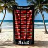F1 Calendar Customized Name Beach Towel Super Soft Microfiber Quickdry Fabric Perfect for Traveling Yoga Camping and Swimming