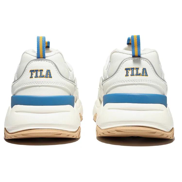 FILA Rayflide Fabric Cushioning , Wear Resistant Low top Casual Shoes Unisex White Blue Yellow Korean Style (Unisex) Casual Shoes
