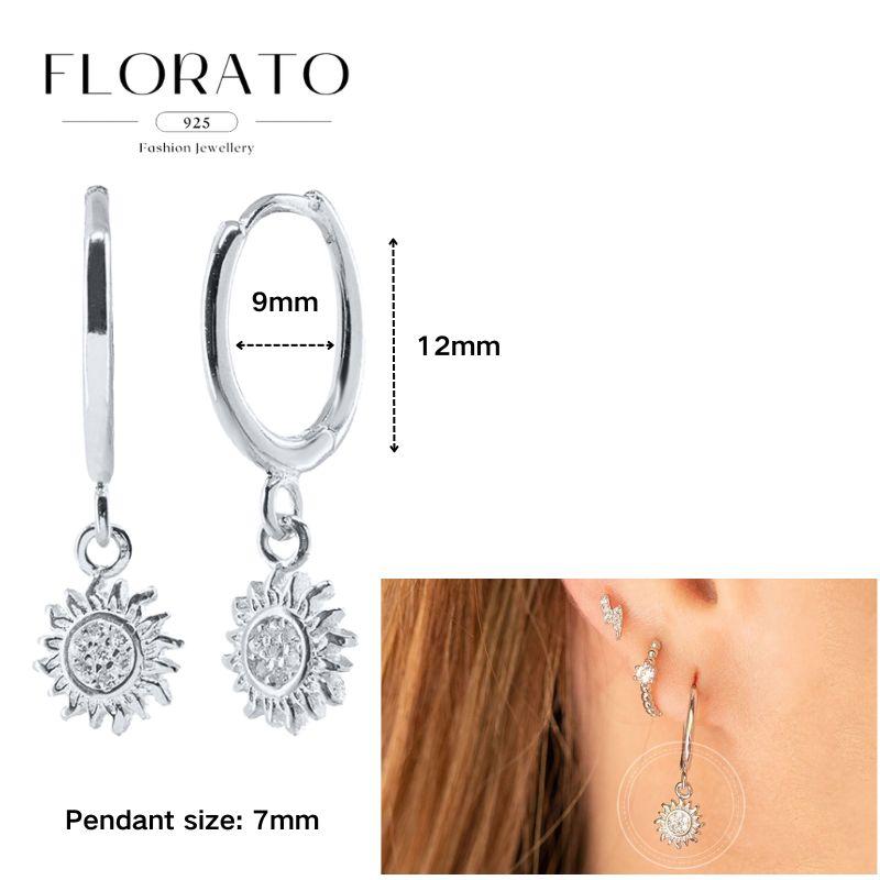 Evil Eye 925 Silver Ear Needle Exquisite Shell Zircon Retro Geometric Pendant Earrings for Women Fashion Party Jewelry