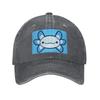 Axolotl Blau von Matx ft Gewaschene Jeans-Kappe Lässige Baseballkappen Verstellbarer Hut Sommer Unisex Baseballkappen