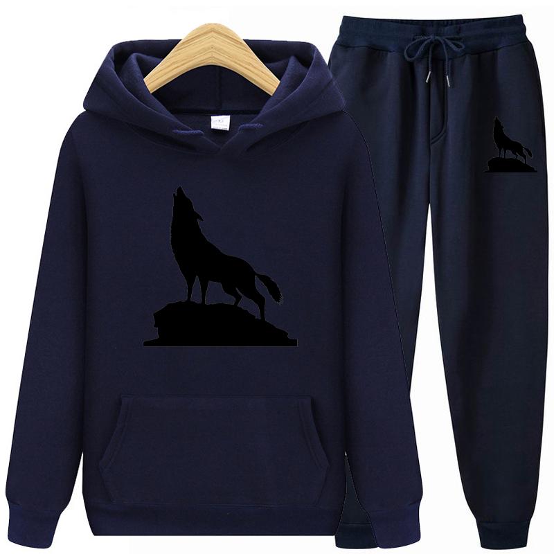 Autumn Winter Women's Hoodie Suit  Trousers Leisure Running Sports Sets Print Two-Piece Set Fashion Jogging Tracksuit