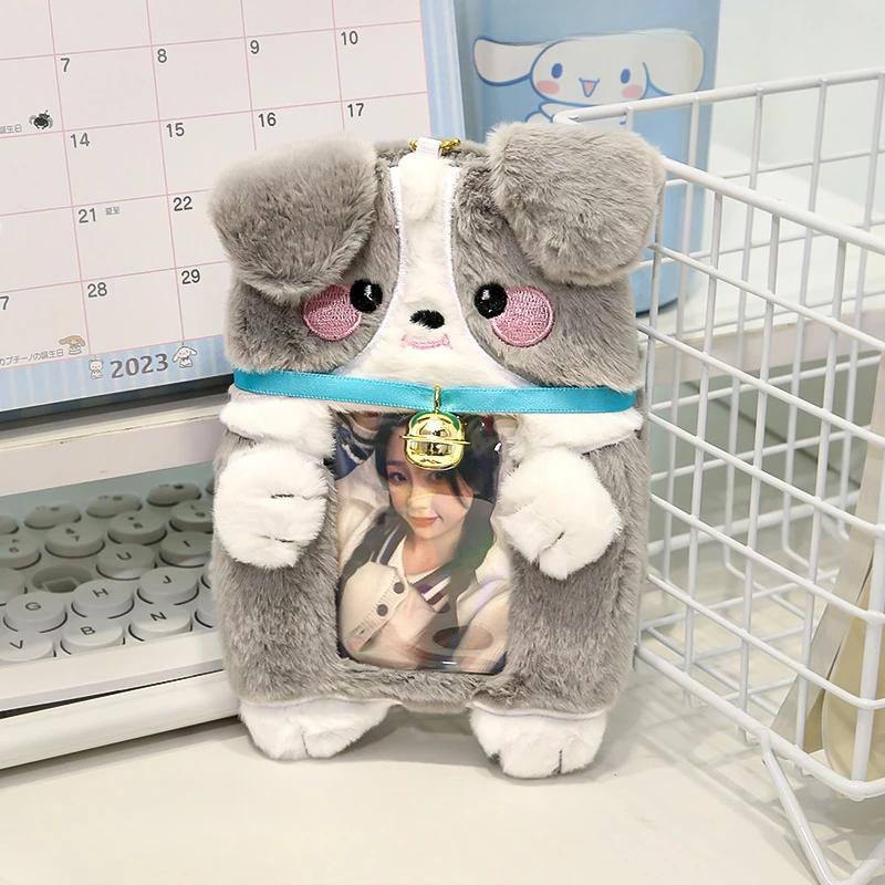 Süßer Welpen Plüsch Kartenhalter Tier Serie 3 Zoll Kpop Fotokarten Hüllen Flauschiger Koala Fotokartenhalter für Damen Karten Display