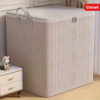 קופסת אחסון גדולה במיוחד עם מכסה עיצוב מודרני חוסך מקום עמיד לבגדים מצעים ארגון בית ארון בגדים מעבר דירה