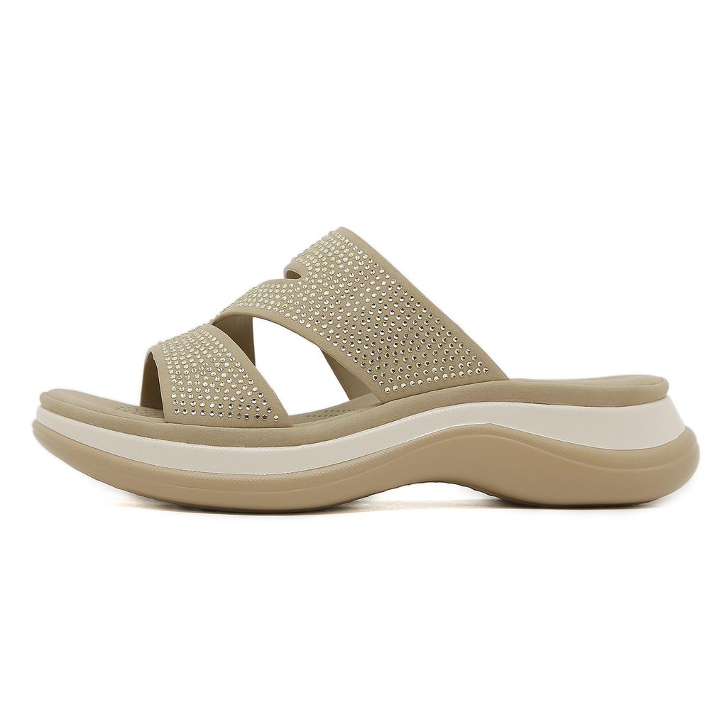 Shoes for Women Summer Fashion Slip on Platform Sandals Wedges Comfortable Rhinestone Women Sandals Slippers Women