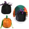 Portable Velvet Drawstring Bags Pumpkin Bag, Halloween Plush Candy Pouch for Creative Holiday Gift Wrap Kids Party, Reusable Goodie Kids, Packaging