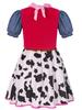 Girls' Blue Denim Cowboy Halloween Costume Set for Festival, Party & Cosplay