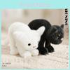 Black And White Cat Plush Toy With Funny Expression For Halloween Gift And Collectors Item
