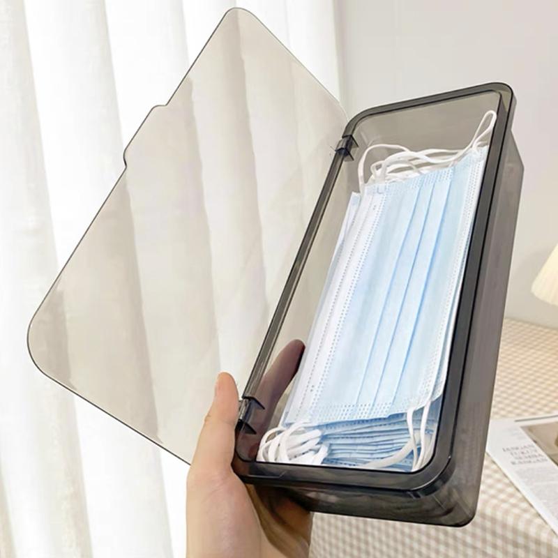 Masken-Aufbewahrungsbox Staubdicht Transparent Schreibtisch-Ordnung Kleinteile-Aufbewahrungsbox