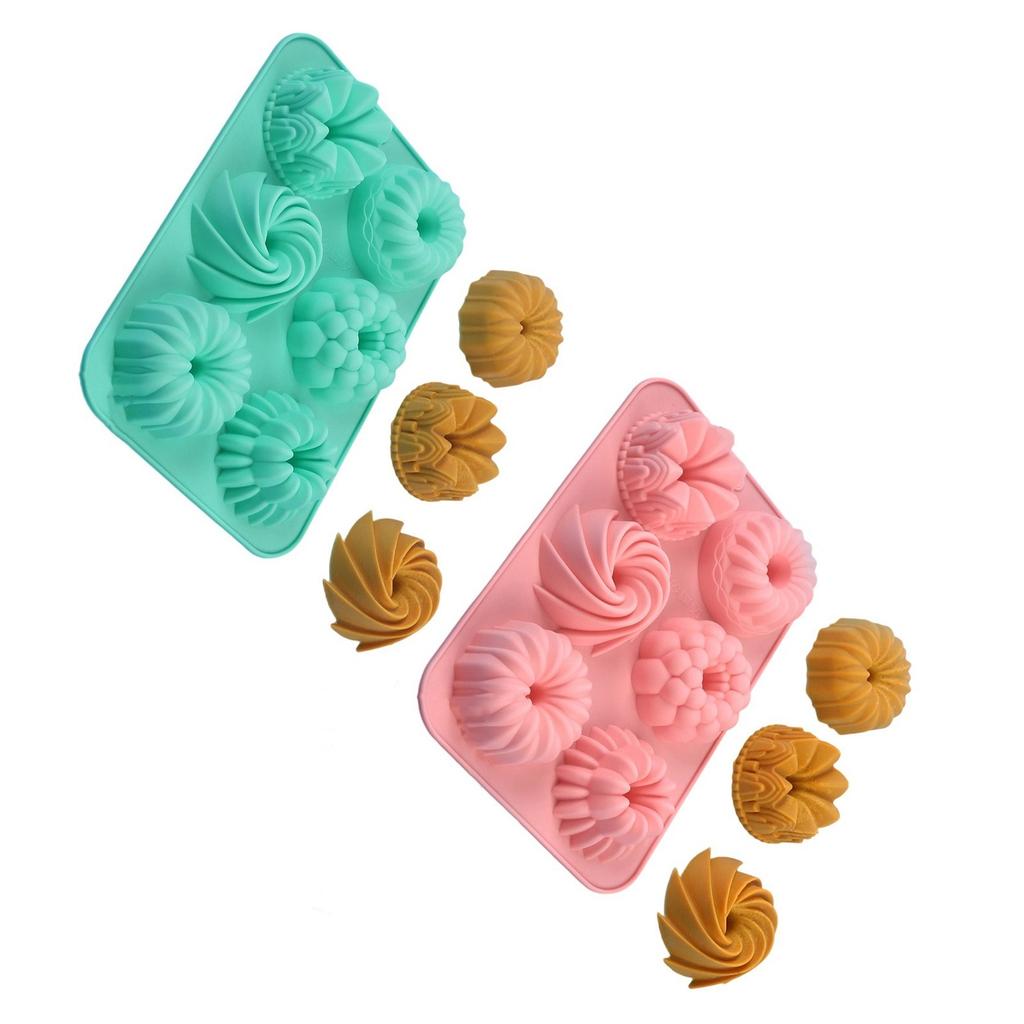 Miniature Silicone Bundts Cake Mould Nonstick Baking Tool for Cookie Cakes Pastries Easy to Clean Bakeware