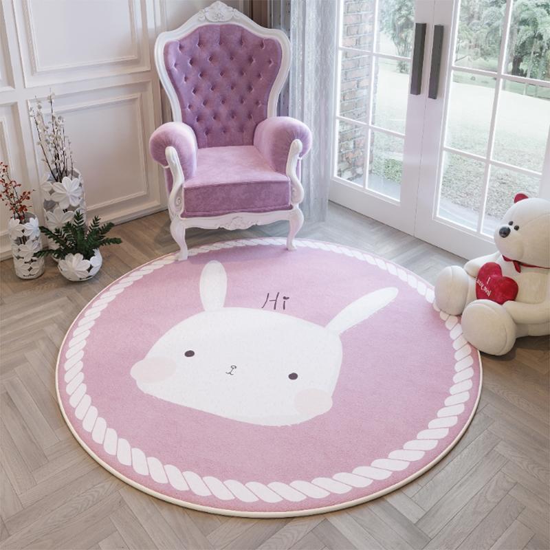Cartoon Cute Animal Round Carpet Children Room Bedroom Bedside Fluffy Soft Carpets  New Thickened Soft Sofa Anti Slip Rug