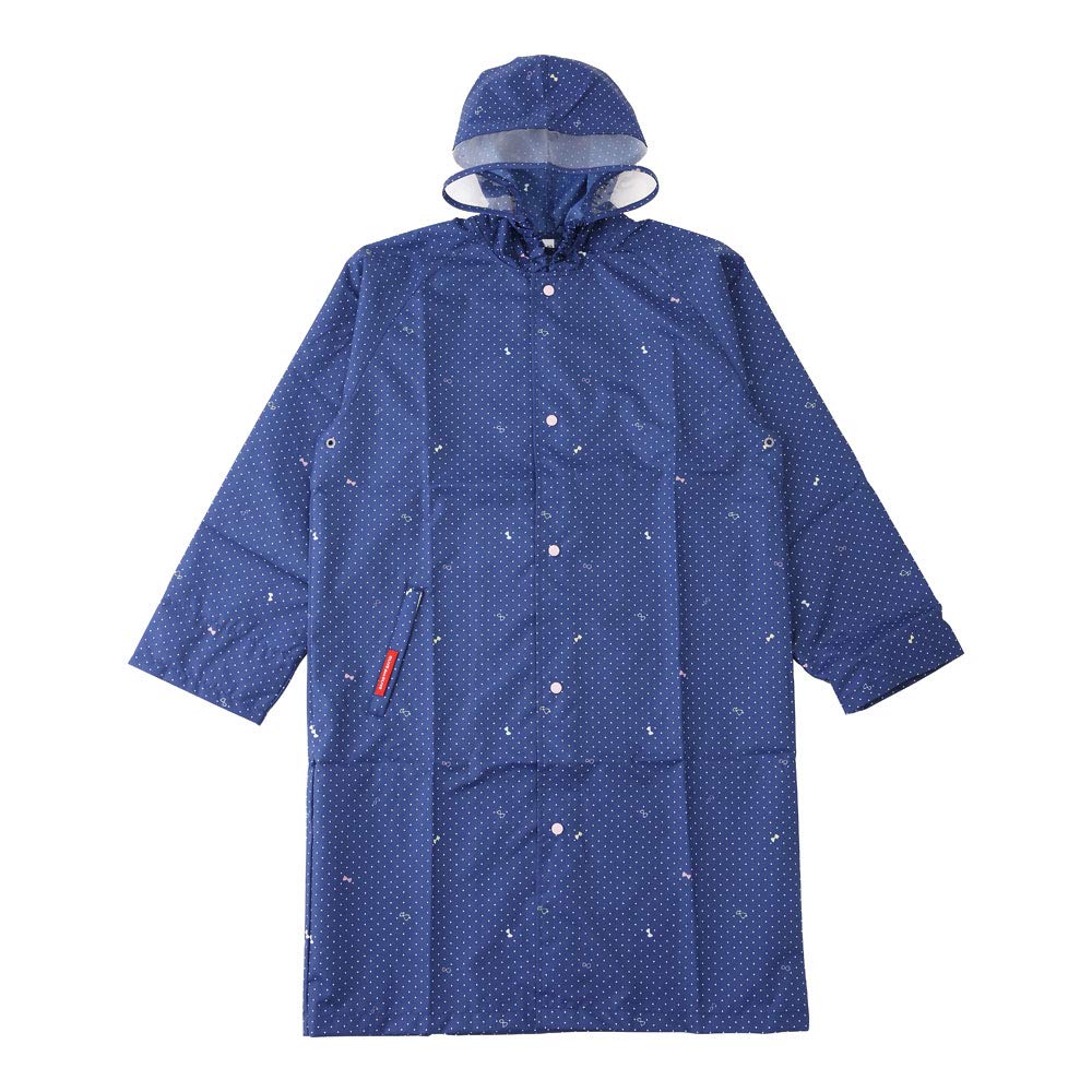 Ogawa Size OLIVE des Polka Dot Reflective Adjustable Tucks for Wearing Over a Storage Pouch Product 70857 Kids' Raincoat, Girls, 130cm, OLIVE, Navy,