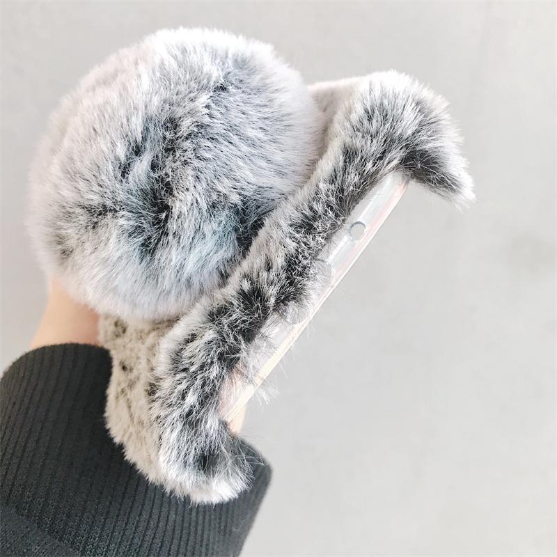 Soft Fur Phone Case For Samsung Galaxy M55s M35 M15 M54 M34 M14 M53 M33 M23 M13 M62 M52 Core Furry Rabbit Bunny Warm Plush Cover