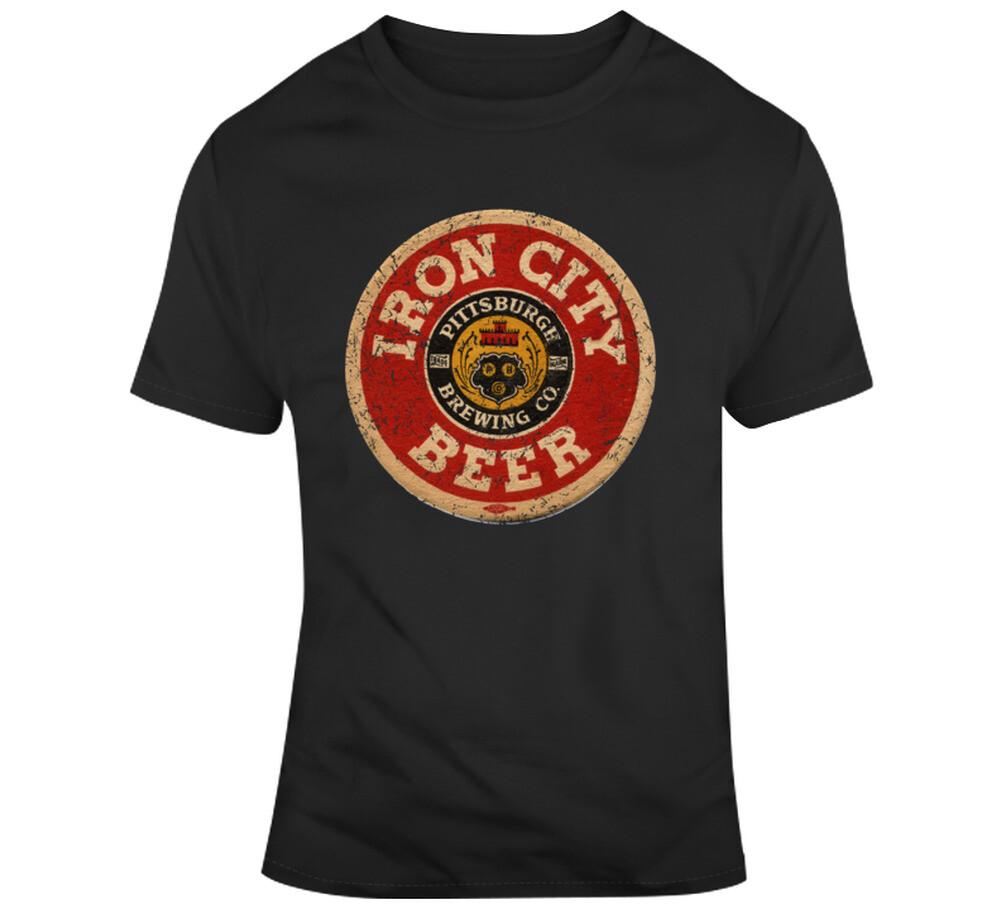 Iron City Beer Pittsburgh Brewing Worn Look T Shirt Mens Womens Tees Top 3XL