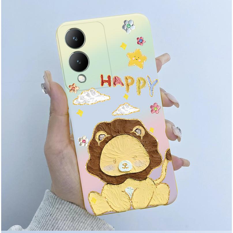 Cute Astronaut Panda Cartoon Phone Case For Vivo Y17s 2023 Casing TPU Slim Back Cover For Vivo Y17S 4G V2310 Soft Silicone Cases