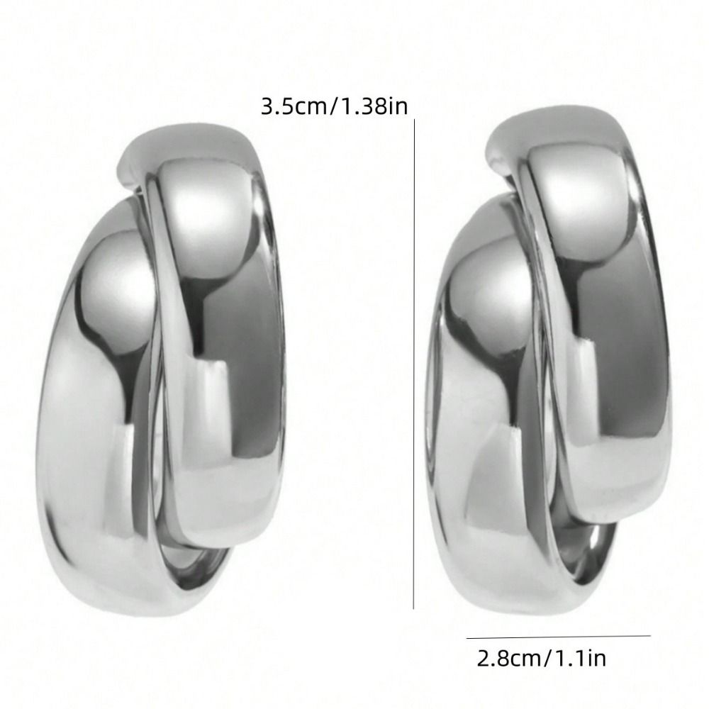 Gold Color Statement Earrings Vintage Style Round Circle Hoops Chunky Hoop Earrings  Luxury Jewelry