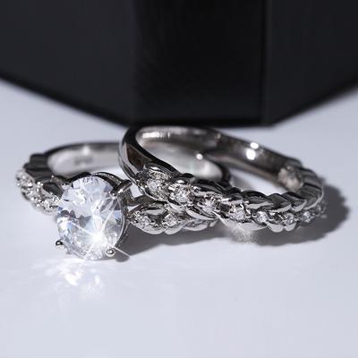 Exquisite Floral Ring Set Lucky Vine Leaf Cocktail Jewelry