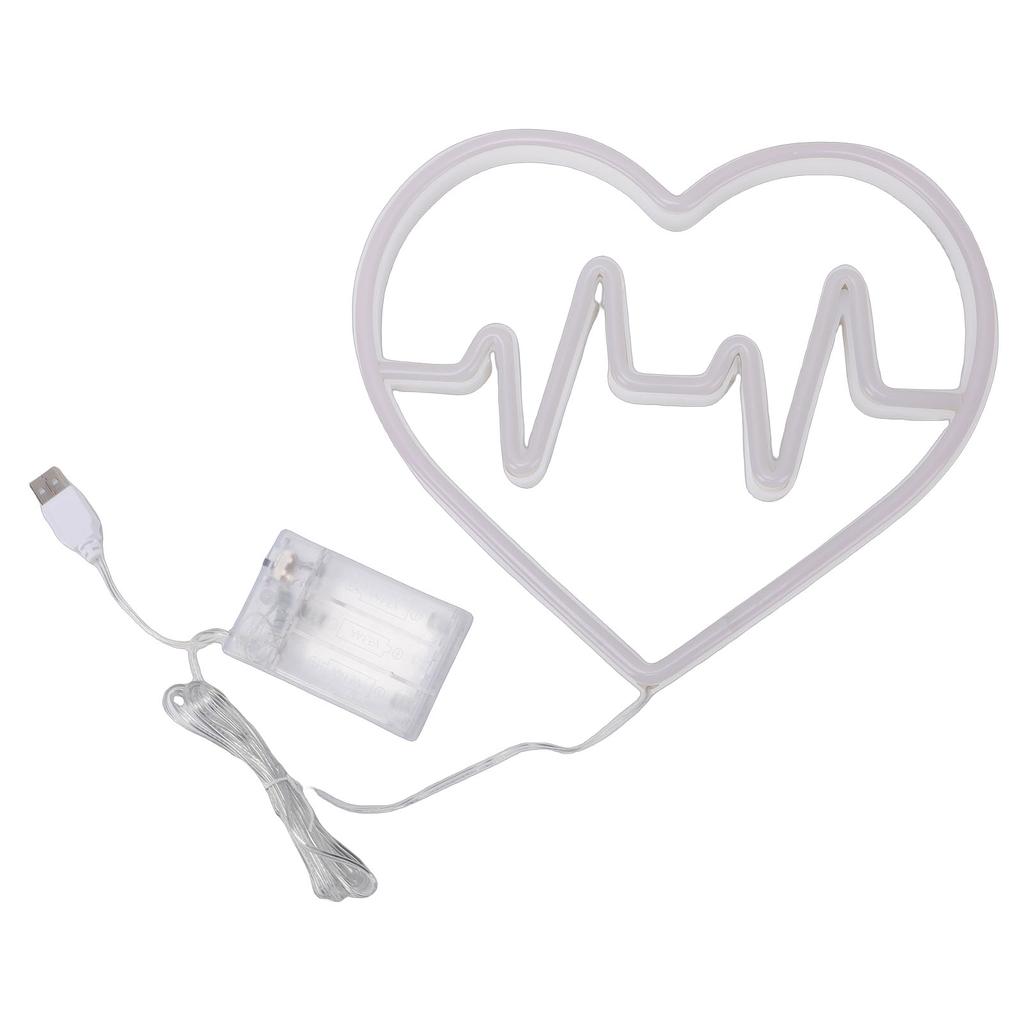 Heart Shaped LED Neon Sign Romantic Neon Light USB Battery Powered for Bedroom Wedding Proposal Party Decoration Pink