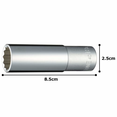 TONE Deep Socket (12-Point), 4D-18L, 12.7mm (1/2") Drive, 18mm Width