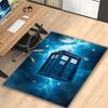 Blue Police Box Art Print Area Rug, Multi-functional Office Chair Sofa Carpet, Easy Clean Carpet for Home and Living Spaces