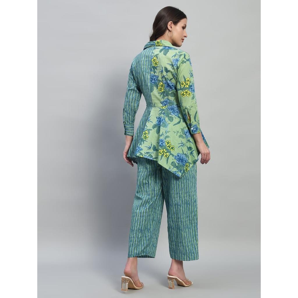 Pure Cotton Summer Casual Wear Kurti Set Indian Bollywood Kurta Pant Cord Set