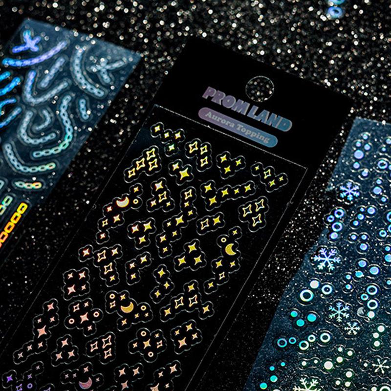 Starry Moon Waterproof Transparent Stickers for DIY Crafts & Decorative Phone Cases