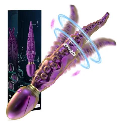 Powerful Octopus Tentacle Anal Vibrator for Male Prostate Massager Butt Plug Vibrating Anal Balls Erotic Sex Toys for Women Men