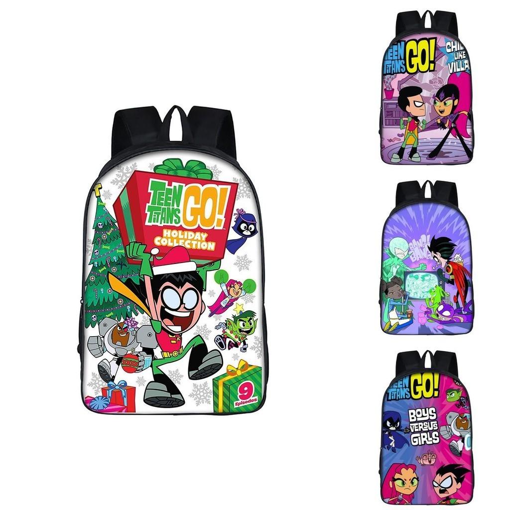 Teen Titans Go Kids Cartoon Backpack With Large Capacity And Smooth Zipper